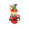 Wizardi 4" Glossy Gingerbread Elf with Candy Cane Christmas Ornament